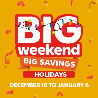 Big weekend big savings holidays